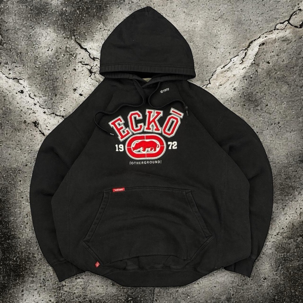 Vintage Y2K Ecko Unltd. Black Hoodie Sweatshirt